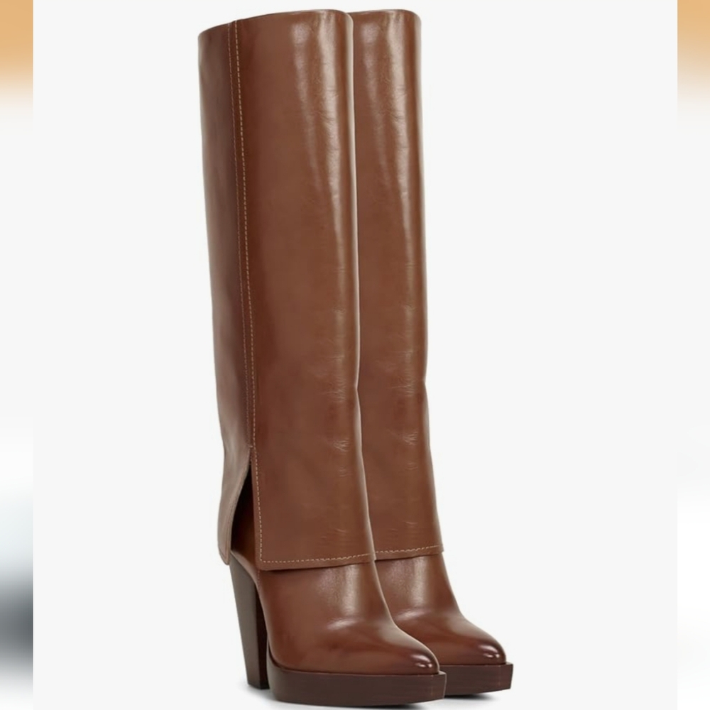 Vince Camuto Tan Leather Heeled Boots